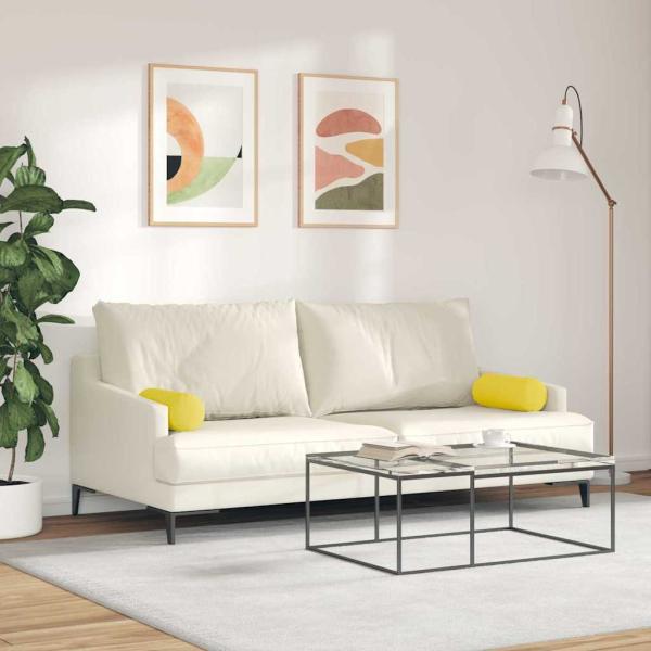 Bolsterkissen 2 pcs Helles Gelb Ø 15 x 40 cm Stoff