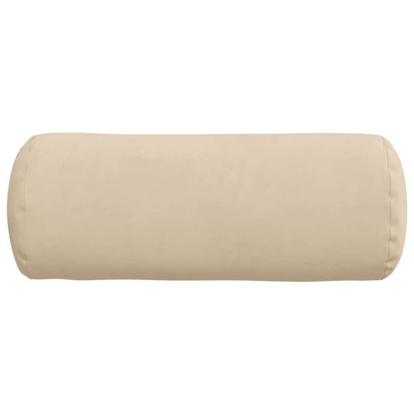 Bolsterkissen 2 pcs Creme Ø 15 x 40 cm Mikrofaserstoff