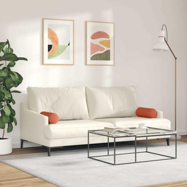 Bolsterkissen 2 pcs Rot-Orange Ø 15 x 40 cm Cordstoff