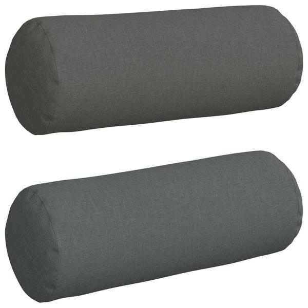 Bolsterkissen 2 pcs Dunkelgrau Ø 25 x 70 cm Stoff