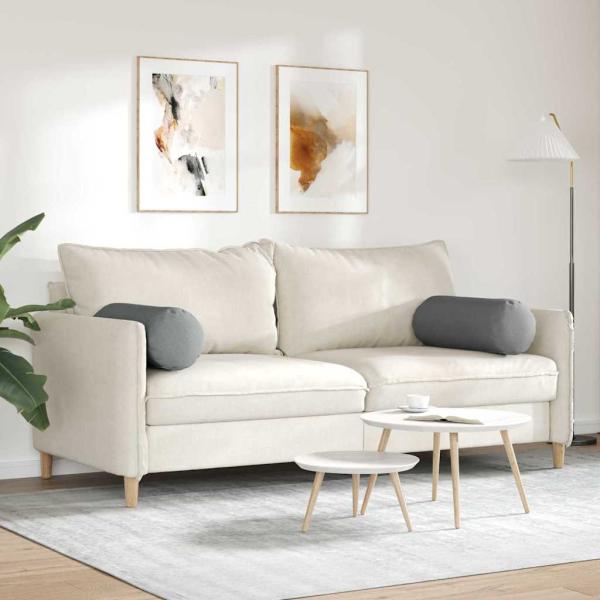 Bolsterkissen 2 pcs Dunkelgrau Ø 25 x 70 cm Stoff