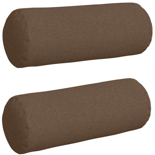 Bolsterkissen 2 pcs Braun Ø 25 x 70 cm Stoff