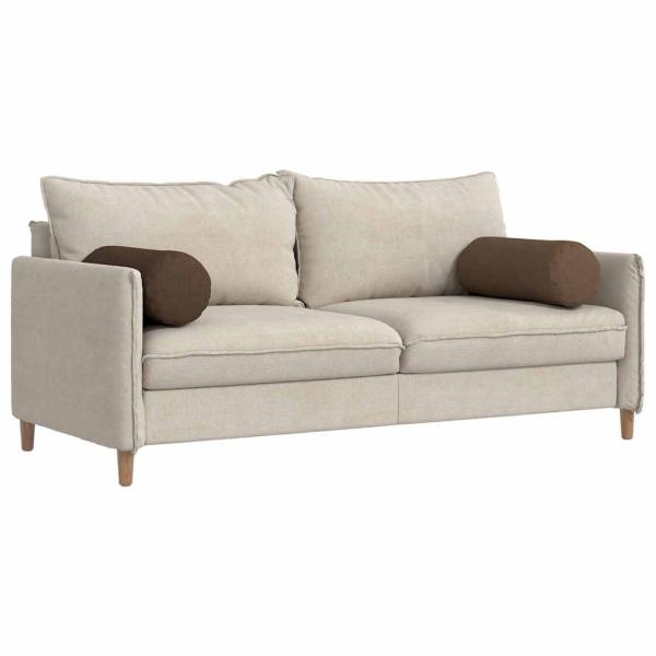 Bolsterkissen 2 pcs Braun Ø 25 x 70 cm Stoff