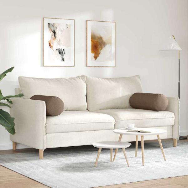 Bolsterkissen 2 pcs Braun Ø 25 x 70 cm Stoff