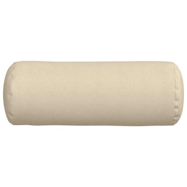 Bolsterkissen 2 pcs Creme Ø 25 x 70 cm Stoff