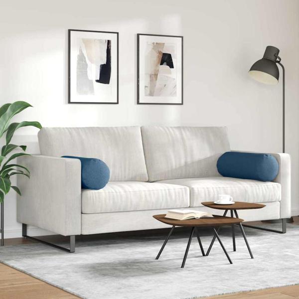 Bolsterkissen 2 pcs Blau Ø 25 x 70 cm Stoff