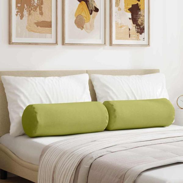 ARDEBO.de - Bolsterkissen 2 pcs Hellgrün Ø 25 x 70 cm Stoff