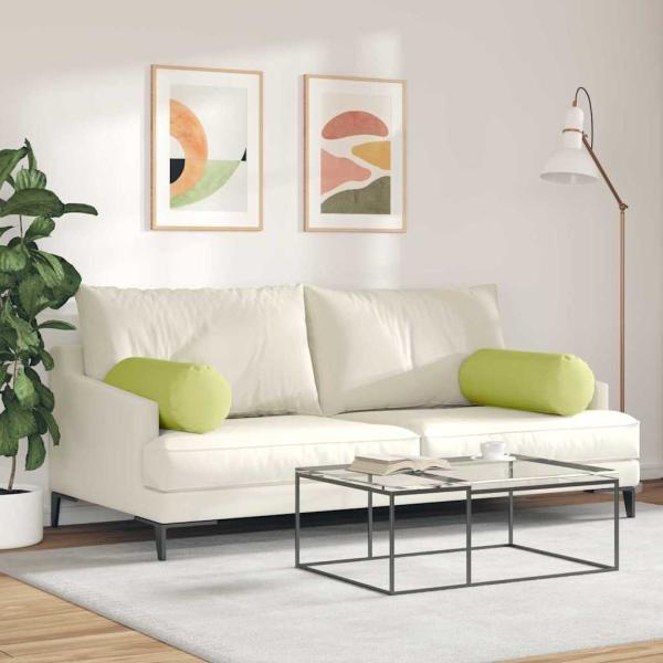 Bolsterkissen 2 pcs Hellgrün Ø 25 x 70 cm Stoff