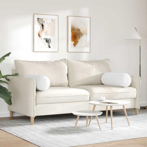 Bolsterkissen 2 pcs Weiß Ø 25 x 70 cm Stoff