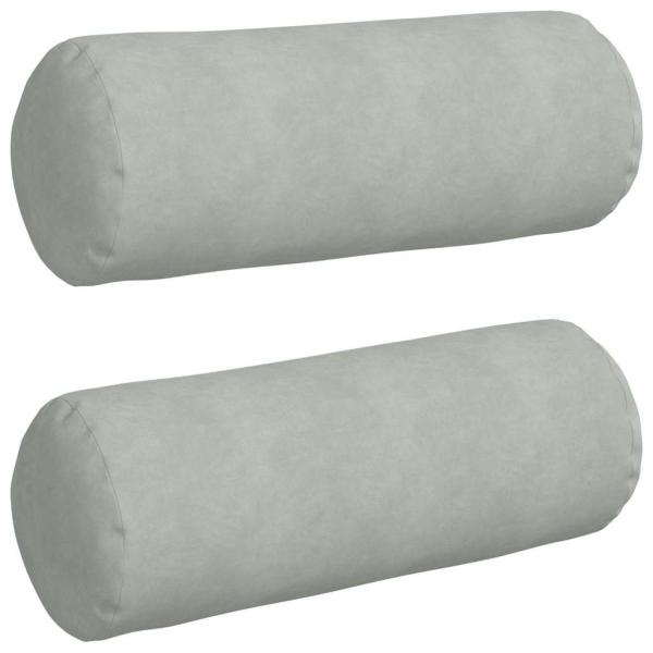 Bolsterkissen 2 pcs Hellgrau Ø 25 x 70 cm Cordstoff