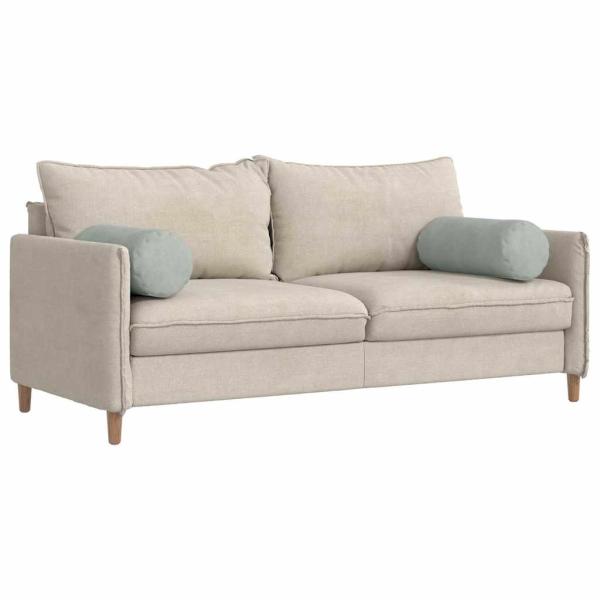 Bolsterkissen 2 pcs Hellgrau Ø 25 x 70 cm Cordstoff