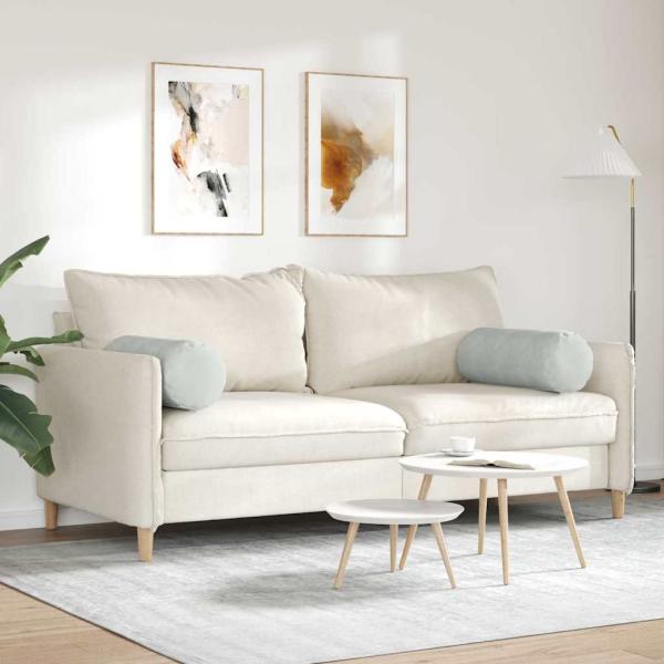 Bolsterkissen 2 pcs Hellgrau Ø 25 x 70 cm Cordstoff