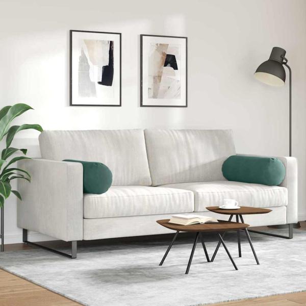 Bolsterkissen 2 pcs Dunkelgrün Ø 25 x 70 cm Cordstoff