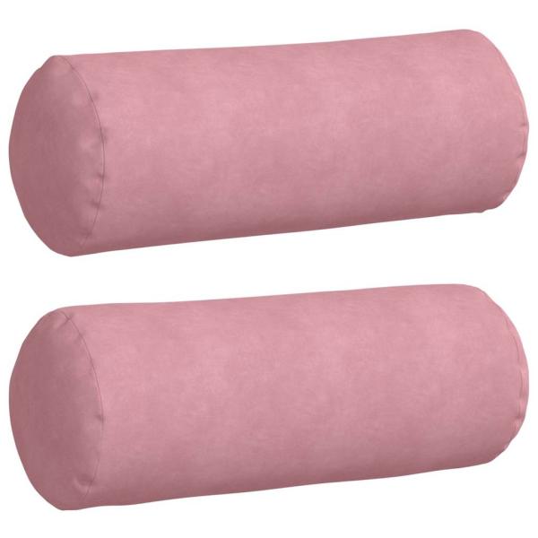 Bolsterkissen 2 pcs Rosa Ø 25 x 70 cm Cordstoff