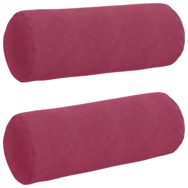 Bolsterkissen 2 pcs Weinrot Ø 25 x 70 cm Cordstoff