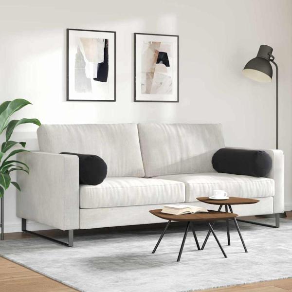 Bolsterkissen 2 pcs Schwarz Ø 25 x 70 cm Cordstoff