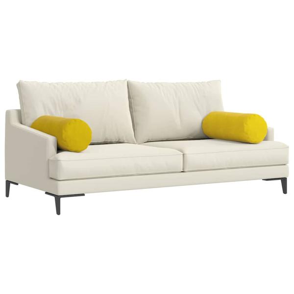 Bolsterkissen 2 Stück Gelb Ø 25 x 70 cm Cordstoff
