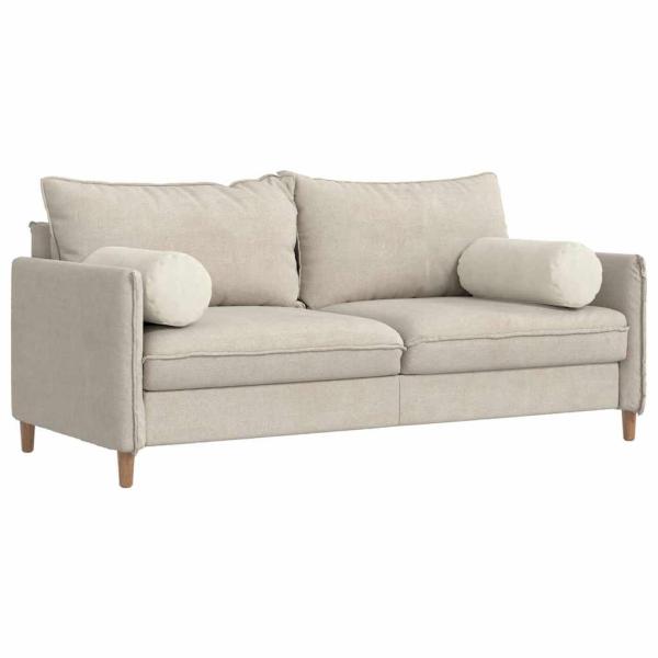 Bolsterkissen 2 pcs Creme Ø 25 x 70 cm Cordstoff