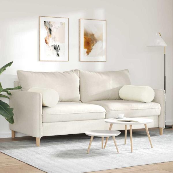 Bolsterkissen 2 pcs Creme Ø 25 x 70 cm Cordstoff