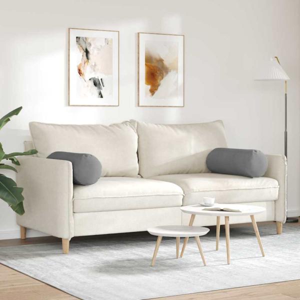 Bolsterkissen 2 pcs Dunkelgrau Ø 25 x 70 cm Mikrofaserstoff