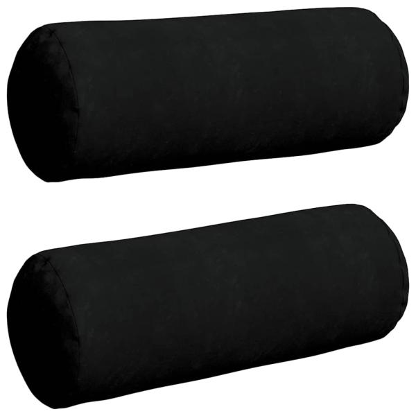Bolsterkissen 2 pcs Schwarz Ø 25 x 70 cm Mikrofaserstoff