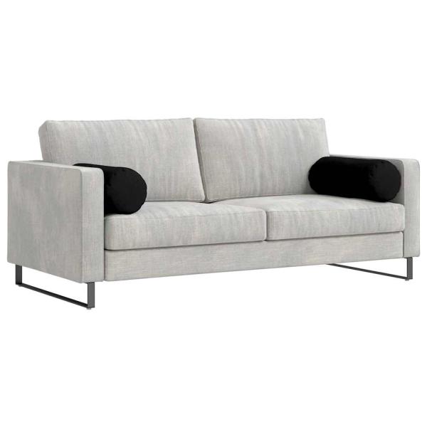 Bolsterkissen 2 pcs Schwarz Ø 25 x 70 cm Mikrofaserstoff