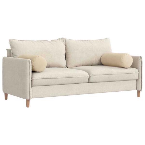 Bolsterkissen 2 pcs Creme Ø 25 x 70 cm Mikrofaserstoff