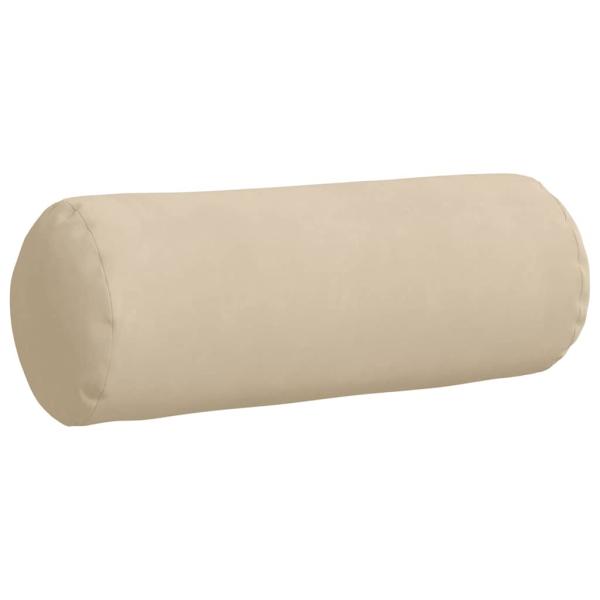 Bolsterkissen 2 pcs Creme Ø 25 x 70 cm Mikrofaserstoff