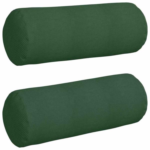Bolsterkissen 2 pcs Dunkelgrün Ø 25 x 70 cm Cordstoff