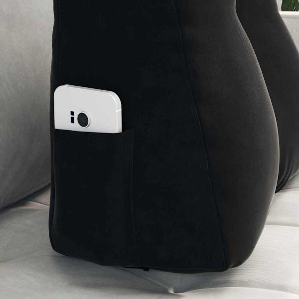 Rücken Kissen Schwarz 45 x 24 x 50 cm Samt