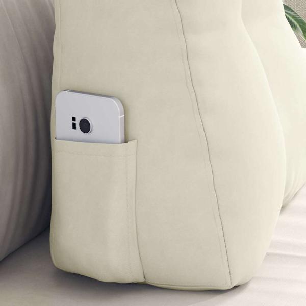 Rücken Kissen Creme 45 x 24 x 50 cm Samt