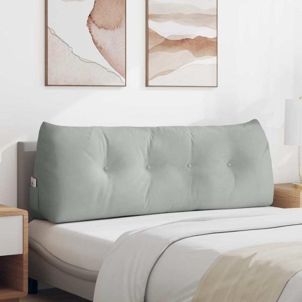 ARDEBO.de - Rücken Kissen Hellgrau 140 x 24 x 50 cm Samt