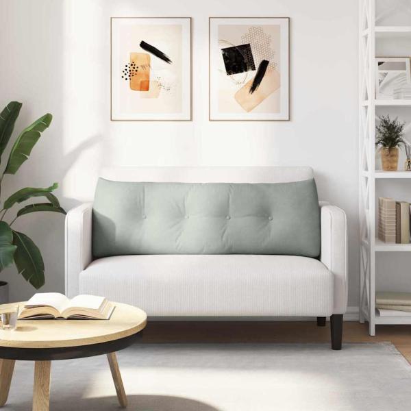 Rücken Kissen Hellgrau 140 x 24 x 50 cm Samt