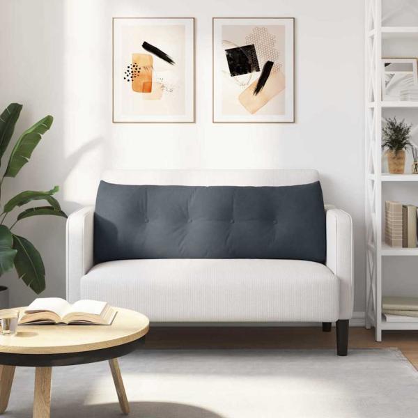 Rücken Kissen Dunkelgrau 140 x 24 x 50 cm Samt