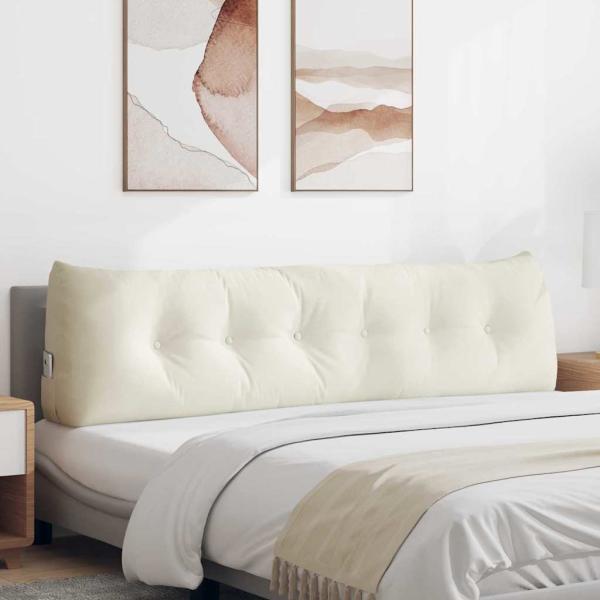 ARDEBO.de - Rücken Kissen Creme 180 x 24 x 50 cm Samt