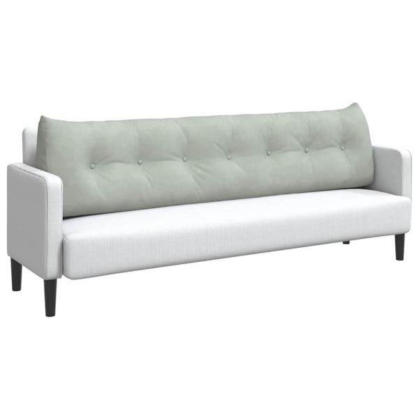 Rücken Kissen Hellgrau 200 x 24 x 50 cm Samt