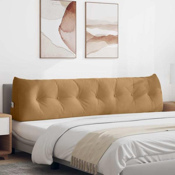 ARDEBO.de - Rücken Kissen Braun 200 x 24 x 50 cm Samt