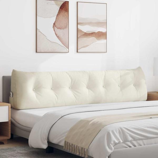 ARDEBO.de - Rücken Kissen Creme 200 x 24 x 50 cm Samt