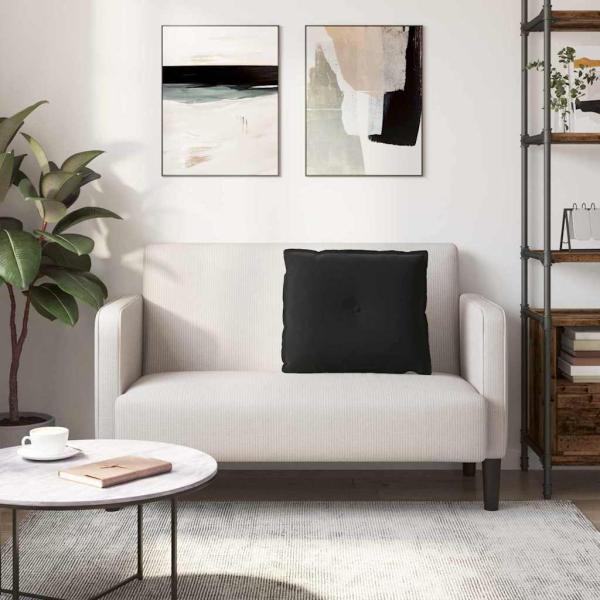 Rücken Kissen Schwarz 60 x 50 cm Cordstoff