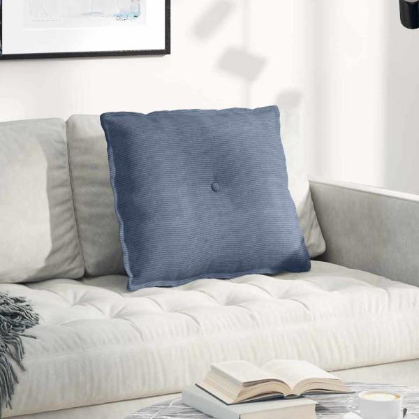 ARDEBO.de - Rücken Kissen Blau 60 x 50 cm Cordstoff