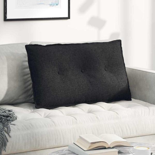 ARDEBO.de - Rücken Kissen Schwarz 80 x 19 x 50 cm Stoff