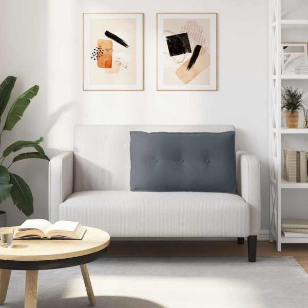 Rücken Kissen Dunkelgrau 80 x 50 cm Cordstoff