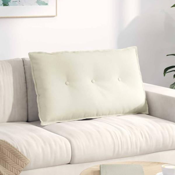 ARDEBO.de - Rücken Kissen Creme 80 x 50 cm Cordstoff