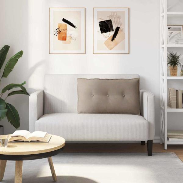 ARDEBO.de - Rücken Kissen Taupe 80 x 50 cm Mikrofaserstoff