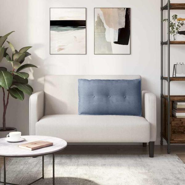 Rücken Kissen Blau 80 x 50 cm Cordstoff