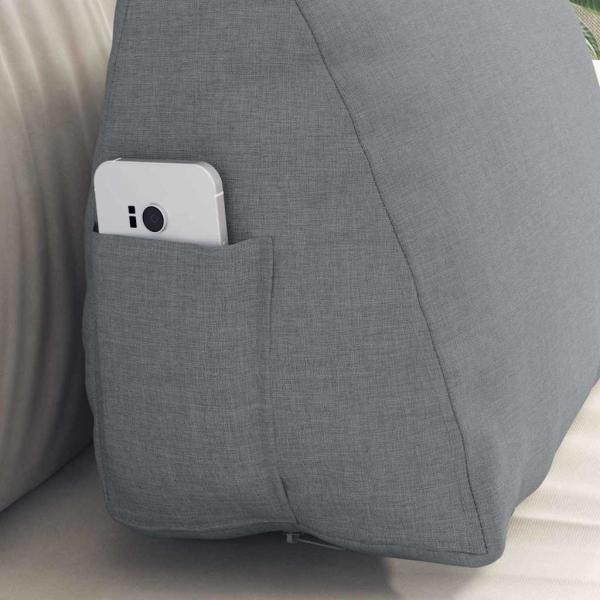 Rücken Kissen Hellgrau 45 x 20 x 35 cm Stoff