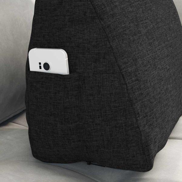 Rücken Kissen Schwarz 45 x 20 x 35 cm Stoff