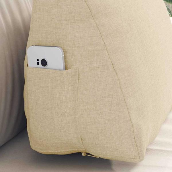 Rücken Kissen Creme 45 x 20 x 35 cm Stoff