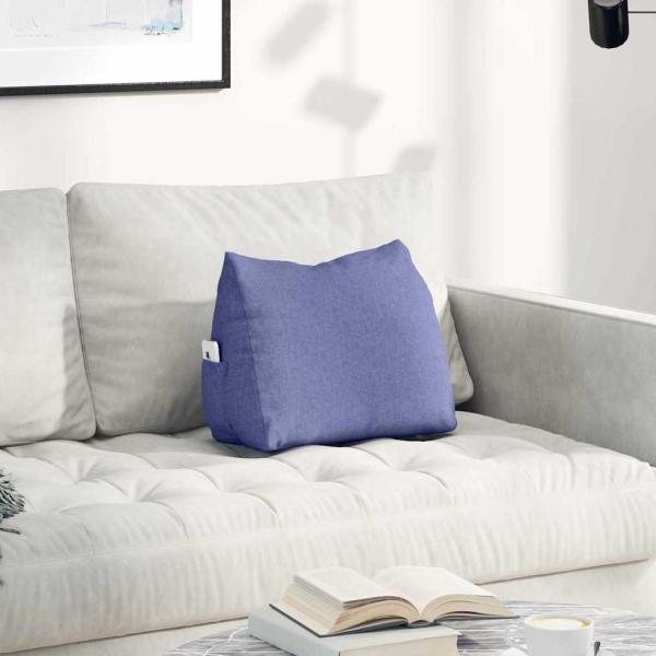 ARDEBO.de - Rücken Kissen Jeans blau 45 x 20 x 35 cm Stoff