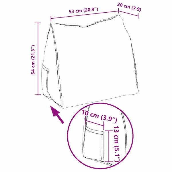 Rücken Kissen Jeans blau 45 x 20 x 35 cm Stoff